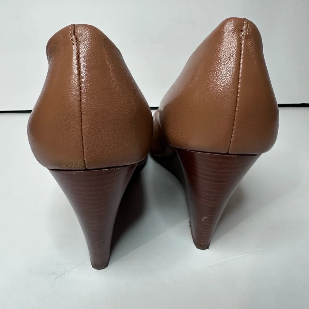 Tory Burch Women's Brown Leather Wedges Sz.8.5